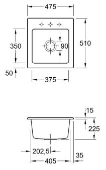 Subway Graphite - Cuve &agrave; encastrer Villeroy & Boch 1 bac coloris Graphite