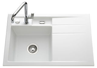 Tr&eacute;sor Polar - Evier &agrave; encastrer Luisina 1 bac, 1 &eacute;gouttoir coloris Polar