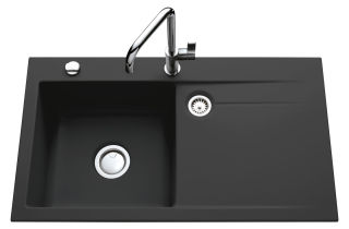 Élégance Gris anthracite - Evier à encastrer Luisina 1 bac, 1 égouttoir coloris Gris Anthracite
