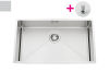 Vibrato Inox nid d'abeille - Cuve sous-plan Luisina 1 grand bac coloris Inox Nid d'abeille, vidage tirette laiton satinée