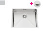 Vibrato Inox nid d'abeille - Cuve sous-plan Luisina 1 grand bac coloris Inox Nid d'abeille, vidage rond chromé
