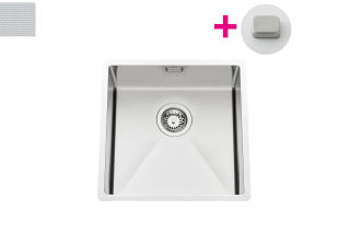 Vibrato Inox nid d'abeille - Cuve sous-plan Luisina 1 bac coloris Inox Nid d'abeille, vidage carr&eacute; satin&eacute;