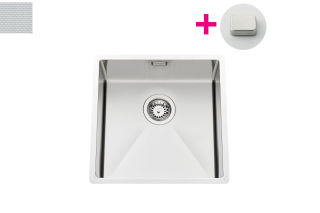 Vibrato Inox nid d'abeille - Cuve sous-plan Luisina 1 bac coloris Inox Nid d'abeille, vidage carr&eacute; chrom&eacute;