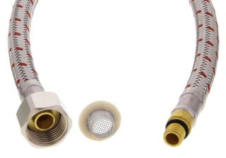 Flexible d'alimentation rouge joint/tamis M8 70 cm