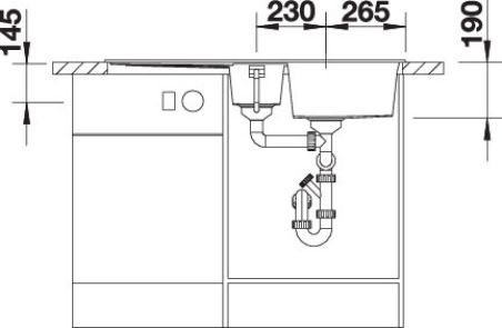 EVIER BLANCO METRA 6S SGP NOIR MANU&SIPHON