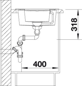 EVIER BLANCO METRA 6S SGP NOIR MANU&SIPHON