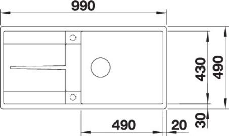 EVIER BLANCO METRA XL 6S-F SG ANTHRACITE AUTO