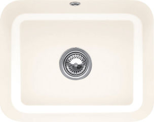 Cisterna Cr&egrave;me - Cuve sous-plan rectangulaire Villeroy & Boch 1 grand bac coloris Cr&egrave;me