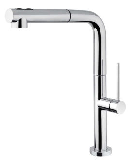 RC605P/DO 015 - Mitigeur de cuisine Luisina, bec pivotant chrom&eacute; avec douchette extractible double jet