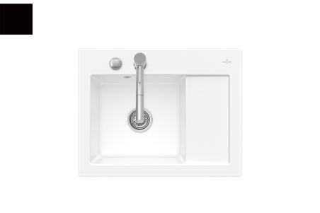 Subway Compact Chromit - Evier &agrave; encastrer Villeroy & Boch 1 bac, 1 &eacute;gouttoir coloris Chromit