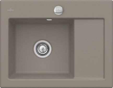 Subway Compact Timber - Evier &agrave; encastrer Villeroy & Boch 1 bac, 1 &eacute;gouttoir coloris Timber
