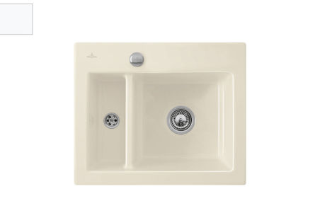 Subway XM Flat Snow white - Cuve &agrave; fleur Villeroy & Boch 1 bac, 1 vide-sauce coloris Snow White