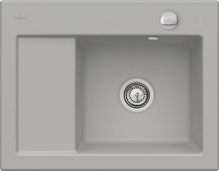 Subway Compact Fossil - Evier &agrave; encastrer Villeroy & Boch 1 bac, 1 &eacute;gouttoir coloris Fossil